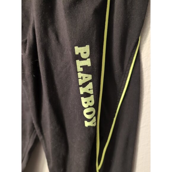Playboy X Missguided Black Green Spellout Leggings Size 0 Skinny Leg - Picture 2 of 8